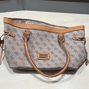 Guess Tan and Brown Tote Bag